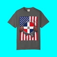 thumbnail image 2 of Dominican Republic Flag + USA Flag Pride T-shirt | Dominican + American Pride 4th Of July | Funny Viral Latino Tees | Unisex - 4 Colors, 2 of 6