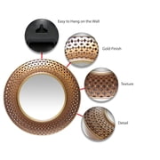 Infinity Instruments Bolly Gold/Copper Round Transitional 15.75-inch Wall Mirror