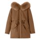 thumbnail image 1 of Chaquetas y abrigos casuales con capucha y manga larga para mujer, abrigo con bolsillo y cremallera, chaqueta larga de invierno de algodón con plumón y manga larga para mujer, 1 of 6
