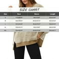 thumbnail image 4 of Yigetop Waffle Knit Tops for Women, Women's Oversized Sweatshirt Knit Striped Long Sleeve Crewneck Casual Loose Pullover Tops Khaki Fall Sweatshirts for Women Blue XL, 4 of 10