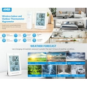 Acurite Weather Station, AMIR Indoor Thermometer with 328ft Remote Sensor Outdoor Thermometer Humidity Gauge for Home Greenhouse Office Bedroom