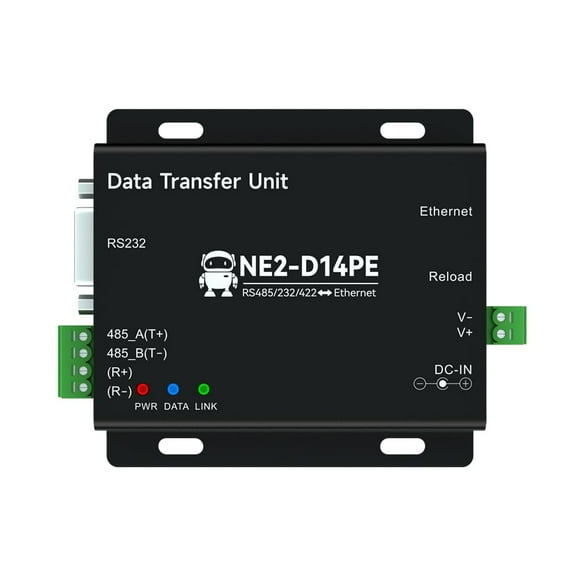 RS485/232/422 to Ethernet Serial Server Modbus Gateway NE2-D14PE POE Power Signal Isolation TCP UDP MQTT HTTP DC 8-28V