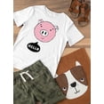 thumbnail image 3 of Cute Pig Says Hello T-Shirt Toddler -Image by Shutterstock,  5 Toddler, 3 of 4