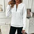 thumbnail image 6 of Guluxicc Women's Half Zip Quilted Pullover Sweatshirts Crew Neck Long Sleeve Tops Textured Solid Casual Fashion Fall Sweaters, 6 of 6