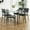 Grey/5Pcs, variant on 5Pcs 7Pcs/Set Modern Simple Table With A Glass Square Table And Four Chairs.  Transparent Tempered Glass Countertop, Black Metal Legs, Suitable For Kitchen Living Room Dining Room (set Of 5)