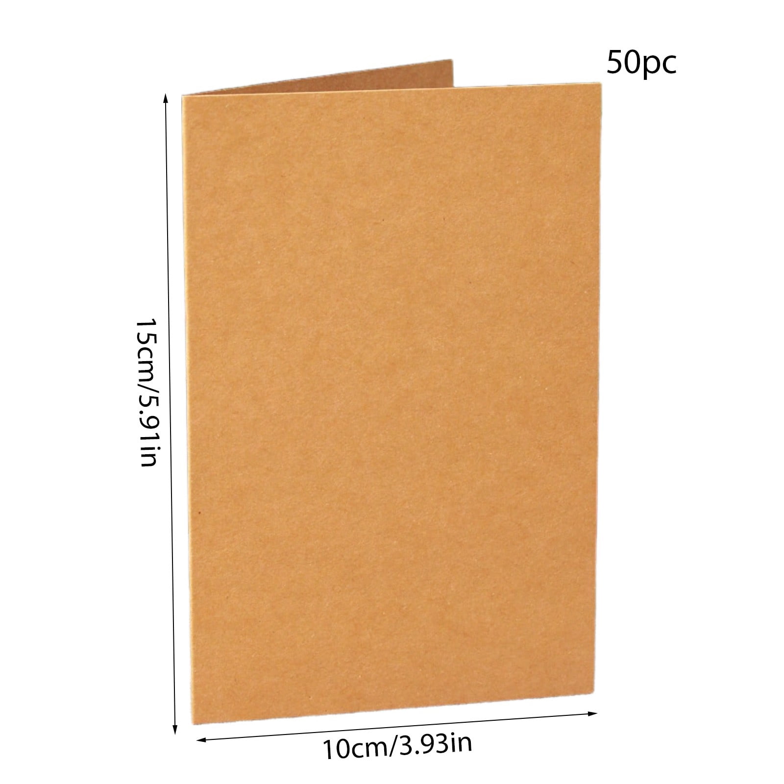 PPKVUFD 50 Pack Blank Cards and Envelopes 4.3 x 6.3 inches, Brown Blank Note Cards Greeting Cards and Envelopes Set, Folded Cardstock with Envelope for DIY Greeting Card, Thank You Card, Invitations