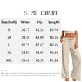 thumbnail image 3 of Nestiefly Womens Casual Linen Wide Leg Pants Flowy Drawstring High Waist Palazzo Beach Vacation Trousers Green S, 3 of 7