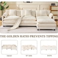 thumbnail image 3 of Lovableguy 108'' L Shaped Modular Sectional Sofa,Comfy Chenille 3 Seater Cloud Couch with Movable Ottoman and Deep Seat,Throw Pillows,for Living Room,Apartment,Beige, 3 of 7