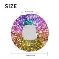 thumbnail image 6 of Kll Glitter Rainbow Pattern Shower Cap & Bath Cap For Women,Reversible Oversized Waterproof Shower Caps For All Hair Lengths,Elastic Reusable Bathing Hair Cap, 6 of 9