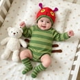 thumbnail image 5 of JFOPQVSM 2 Pack Baby Boys Girls Halloween Hungry Crochet Knit Bodysuit Romper with Hat (0-18M), 5 of 7