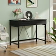 thumbnail image 4 of PetFurnishn Small Computer Desk with Drawers, 39.4 Inch Home Office Desks with Storage, Simple Modern Kids Desk, Vanity Desk for Bedroom, Work Study Writing Desk Table for Small Spaces-39 inch-Black, 4 of 7