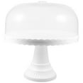 thumbnail image 4 of Raindrops 1 Set Party Cake Tray with Dome Lid for Cakes Snacks Fruits Dessert Display Easy to Clean White PP, 4 of 8