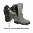 thumbnail image 5 of BURUDANI Girls Kids Winter Fashion Knee High Winter Boots Buckle Zipper Riding Boot Mid Boot Atlanta-K Grey Size 5, 5 of 10
