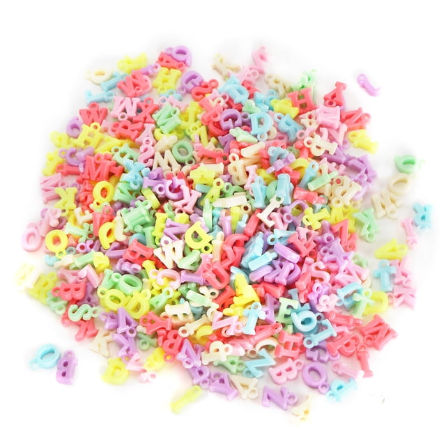 Perle de Lettre Colorée, Perles d'Espacement de 500pcs Perles d'Espacement Colorées Accessoires d'Alphabet Construction Robuste