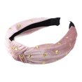thumbnail image 7 of Unique Bargains 1 Pc Velvet Heart Shape Stud Knot Headband Women Hairband 1.18 Inch Wide Pink, 7 of 7
