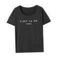 thumbnail image 4 of Camiseta para mujer Verano Tops Regular Fit Transpirable Cuello Redondo Camiseta para Viaje Playa M, 4 of 8