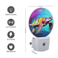 thumbnail image 4 of Round LED Night Lights Lamp with Dusk to Dawn Sensor, Colorful Geometric Styled SeTurtle Night Light Plug Into Wall for Kids Room, Bedroom, Bathroom, Kitchen, Hallway, 4 of 4