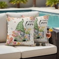 thumbnail image 4 of Easter Gnomes Tulip Outdoor Waterproof Pillow Covers, Flowers Spring Floral Vintage Botanical Decorative Square Throw Pillowcase Sofa Cushion Sham for Patio/Couch/Chair, 18"x18" 2 Pack, 4 of 8