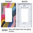 thumbnail image 3 of Yayeee Rocker Switch Wall Plate 2-Gang 4.7"x4.6" Home Decorative Outlet Cover, Stripes Pattern, 3 of 6