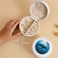 thumbnail image 5 of Yiaed Ocean Dolphin Fish School Print Travel Jewelry Case Bridesmaid Gift Boxes Jewelry Travel Organizer Small Round Jewelry Box Mini Storage-White, 5 of 7