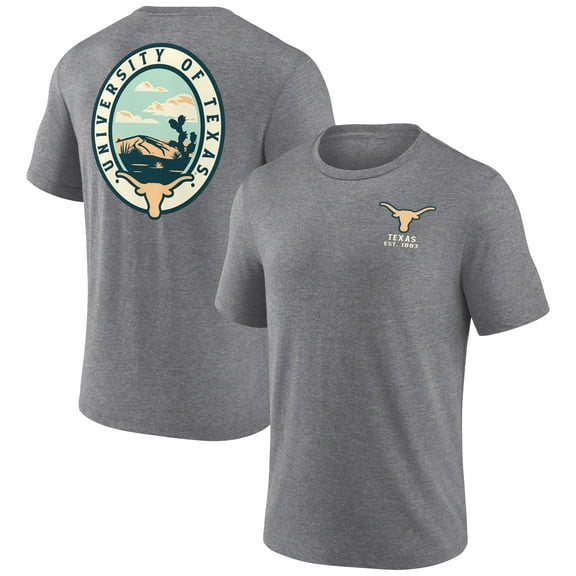 Men's Heather Gray Texas Longhorns Region Outdoors Tri-Blend T-Shirt