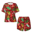 thumbnail image 4 of Naloa X-mas and New Year Women's Short-Sleeved Pajama Set, Loungewear, Summer pajamas, Breathable Cozy - Small, 4 of 9