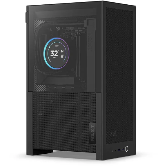 NZXT H2 Flow mini-ITX Case - 20.7L - includes 2 x 120mm Fans & PCIe 5.0 Riser Cable - All Black