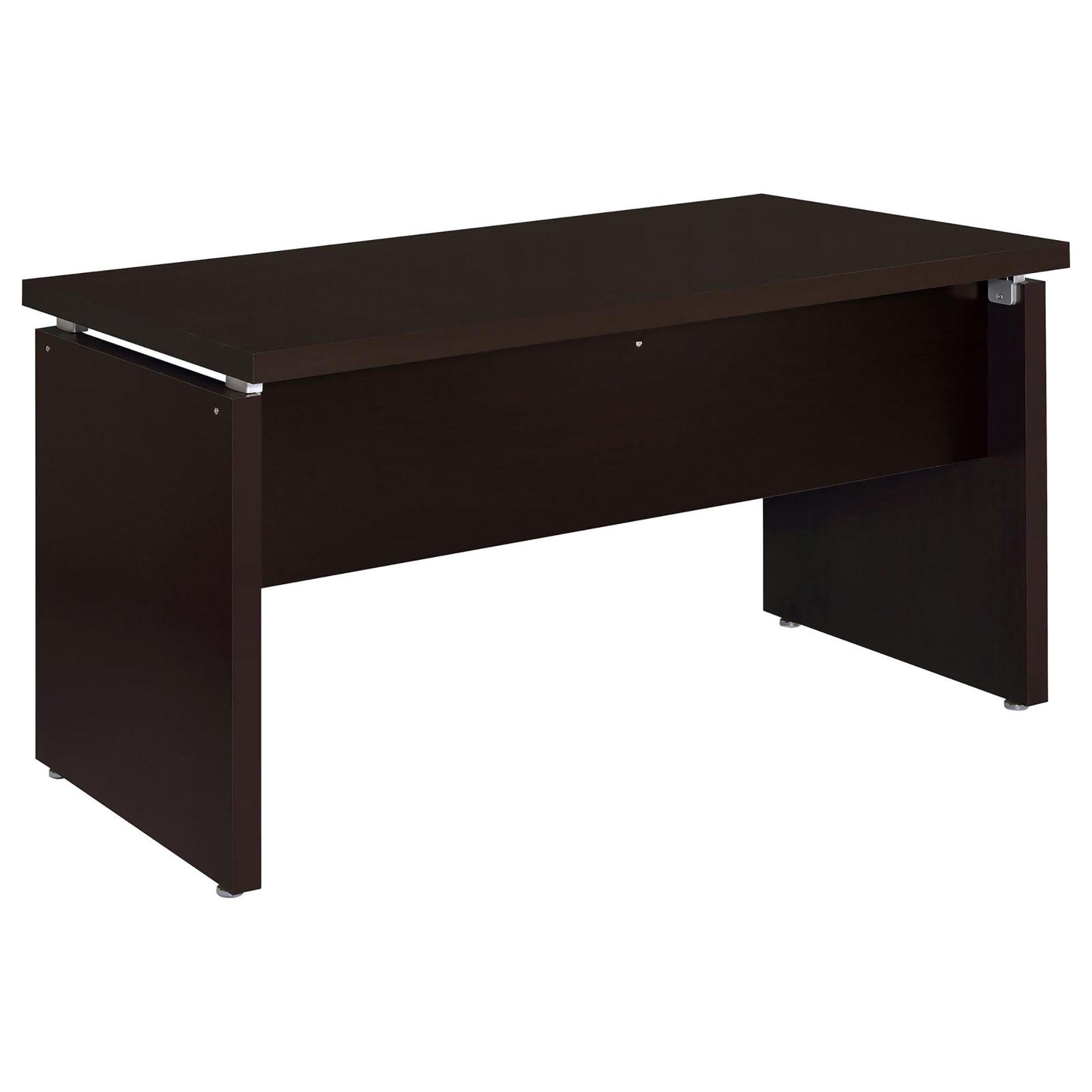Cappuccino Floating Computer Desk with Keyboard Tray and Storage