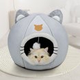thumbnail image 4 of Lindas cuevas para gatos, casa para gatitos de felpa semicerrada, productos para mascotas para cachorros, para todas las estaciones, 4 of 8