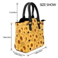 thumbnail image 2 of Lsque Vintage Leopard Print Sunflower Pattern Leather Rivet Shoulder Bag – Elegant Genuine Leather & Microfiber PU Crossbody with Detachable Adjustable Strap, 2 of 5