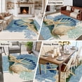 thumbnail image 6 of Area Rug 72×108in, Underwater Starfish Shell Conch Floor Carpet Living Room Rug, Ocean Coral Beige Linen Non-Slip Welcome Mat Indoor Rugs for Bedroom Dining Room, 6 of 9