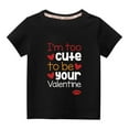 thumbnail image 2 of Herrnalise Valentine's Day Tops Toddler Kids Boys Girls Fashion Cute Solid Color Round Neck Valentine's Day Heart Print Short Sleeve Top 3-10 Years, 2 of 5