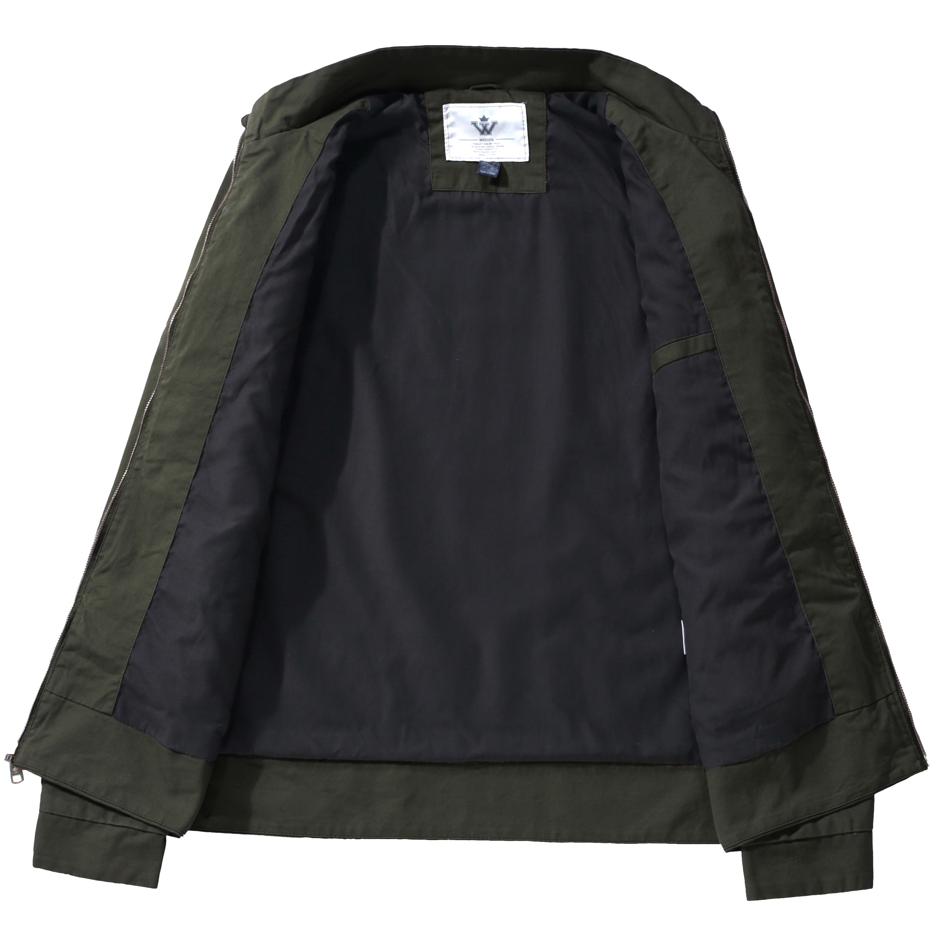 WenVen Men's Canvas Utility Work Wear Lightweight Casual Military Jacket 