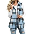 thumbnail image 2 of Stamzod Sleeveless Plaid Jacket Women 2026 Fall Fashion Casual Lining Flannel Vest Collared Button Up Waistcoat Outwear, 2 of 8