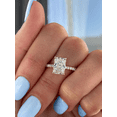 thumbnail image 2 of ESTE ORIGIN 3Ct Lab Diamond Radiant Solitaire Ring with Hidden Halo & Pavé Band in 10K White Gold for Women, 2 of 8