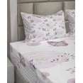 thumbnail image 6 of Ambesonne Butterfly Fitted & Top Sheet Set with Shams, Romantic Spring Retro, Pink White, 6 of 8