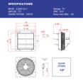 thumbnail image 3 of Ventilador de escape con persiana montado en la pared iLiving 12 960 m³/h, 3 of 8