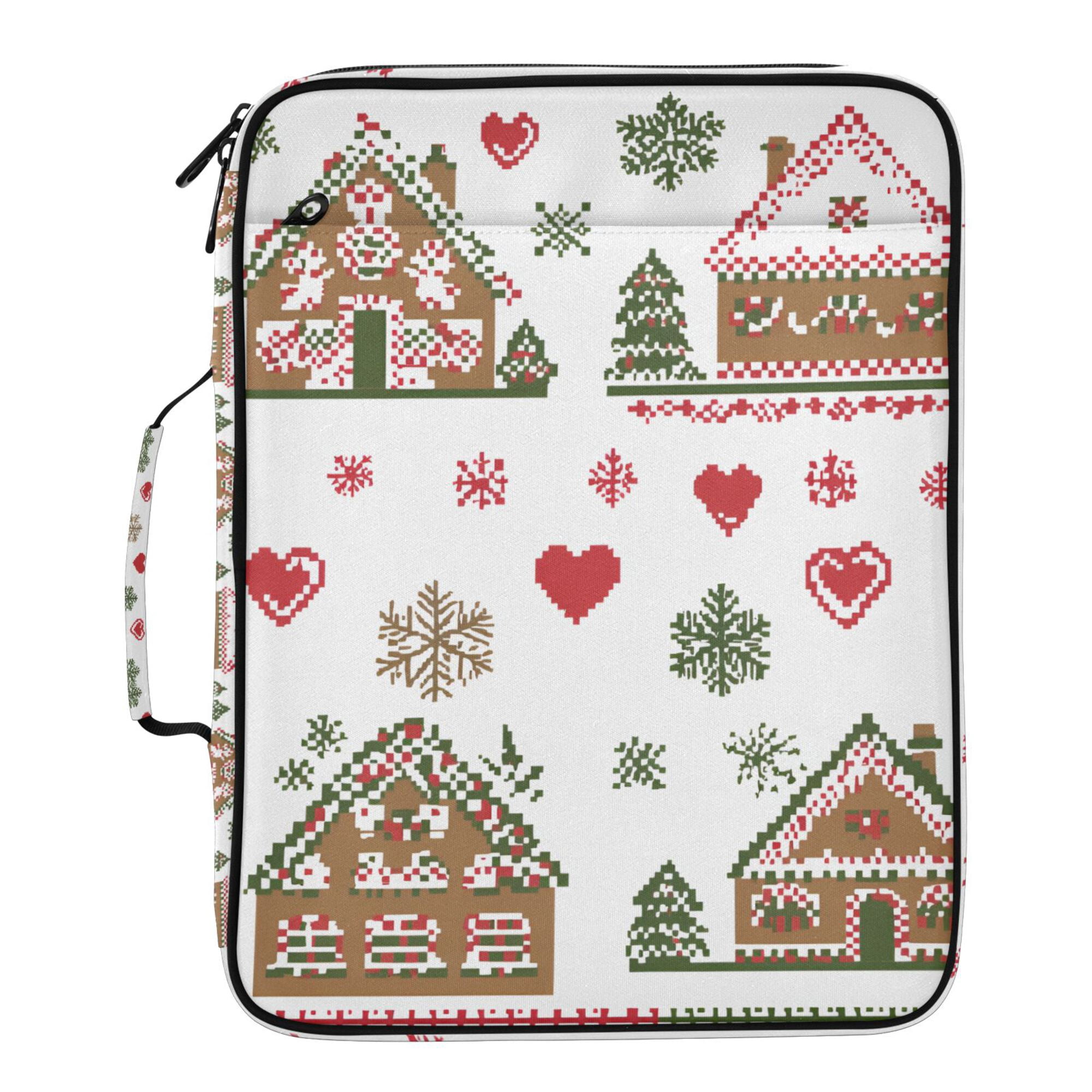 FORMRS Accordion File Folder A4 Size 7-Pocket Expanding Document Organizer Bag with 3 Ring Binder, Brown Nordic Christmas