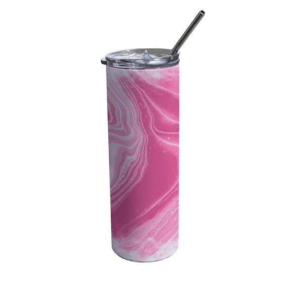 Trend Setters Original (Pink Marble) 20oz Stainless Steel Travel Tumbler with Straw