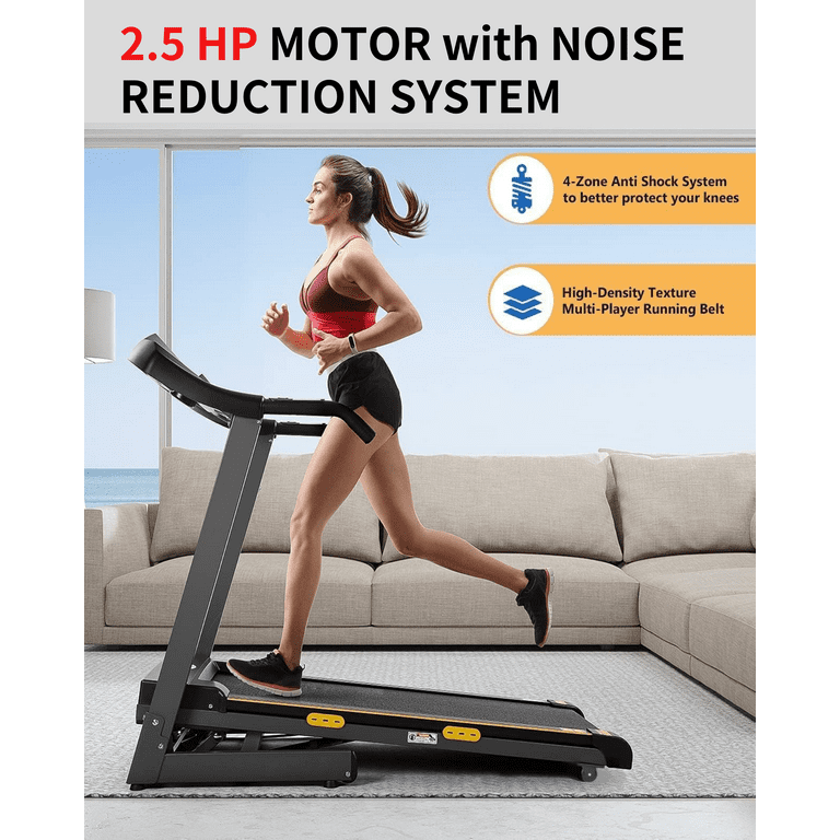 Treadmill with Incline Folding Treadmill with 12 Level Automatic Incline 2.5hp Power 8.5mhp Speed Running Machine 15 Preset Training Program Electric