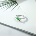thumbnail image 3 of Gem Stone King 925 Sterling Silver Green Nano Emerald and Green Peridot Bypass Ring for Women (0.84 Cttw, Gemstone May Birthstone, Round 4MM, Available in Size 5, 6, 7, 8, 9), 3 of 4