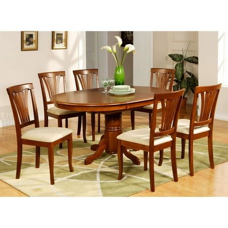 East West Furniture Avon 5 Piece Pedestal Oval Dining ...