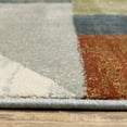 thumbnail image 4 of 10' X 13' Grey Teal Blue Rust Green And Ivory Geometric Power Loom Stain Resistant Area Rug, 4 of 5
