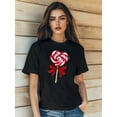 thumbnail image 1 of T-Shirt Imprimé Amour Romance Saint-Valentin pour Femmes Mode Manches Courtes Col Rond Ajusté Hauts Été Décontracté Streeter pour Adultes, Hommes, Femmes, Adolescents, Adolescents, Jeunes, 1 of 5
