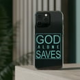 thumbnail image 3 of DistinctInk Clear Hybrid Case for Apple iPhone 15 Pro Max (6.7" Screen) - God Alone Saves - Tempered Glass Back, 3 of 9