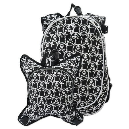 O3 Obersee Munich Skulls School Backpack with Detachable Lunch Cooler