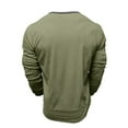 thumbnail image 5 of OGLCCG Men's Henley Shirts Lightweight Long Sleeve Button T-Shirt Casual Spring Summer Solid Color Cotton Crewneck Pullover Shirts,M,Army Green, 5 of 7