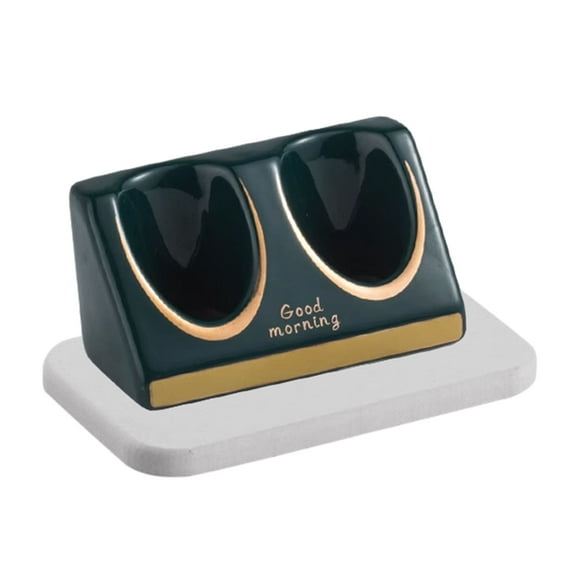 Qeeadeea Porte-Brosses à Dents en Céramique pour Salles de Bain, Porte-Brosse à Dents et Dentifrice, Organisateur de Brosses à Dents, Accessoires de Salle de Bain-Vert-Ensemble de 2