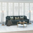 thumbnail image 4 of Evelyn&Zoe Otto 36" Wide Round Coffee Table with MDF Shelf, Brass/White Lacquer, 4 of 10