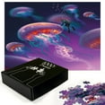 thumbnail image 3 of Ambesonne Underwater Jigsaw Puzzle Durable Cardboard, Jellyfish, 1000 pcs, Purple Blue, 3 of 6